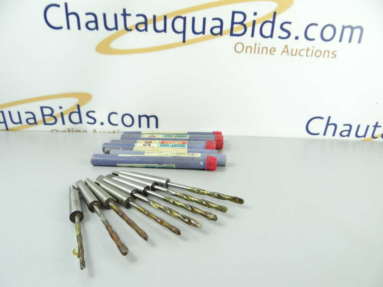 Lot of 8 NEW Chicago-Latrobe Carbide Tipped 1MT Taper Shank Drills - MACHINING EQUIPMENT PARTS