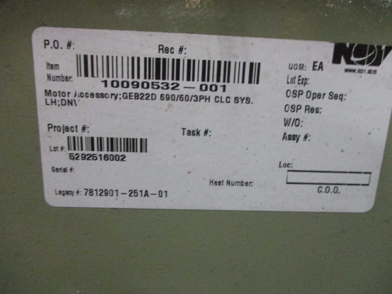 General Electric GEB 22D AC Electric Motor- DNV  certified  (UNUSED) QTY 1 - ELECTRIC MOTORS