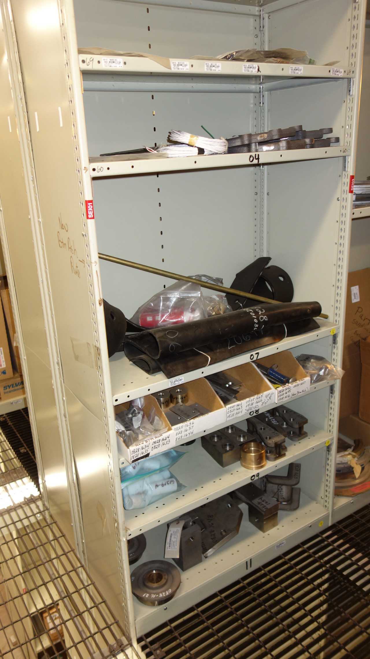 CONTENTS OF 4 SHELF COLUMNS, ASSORTED MRO - SHELVING