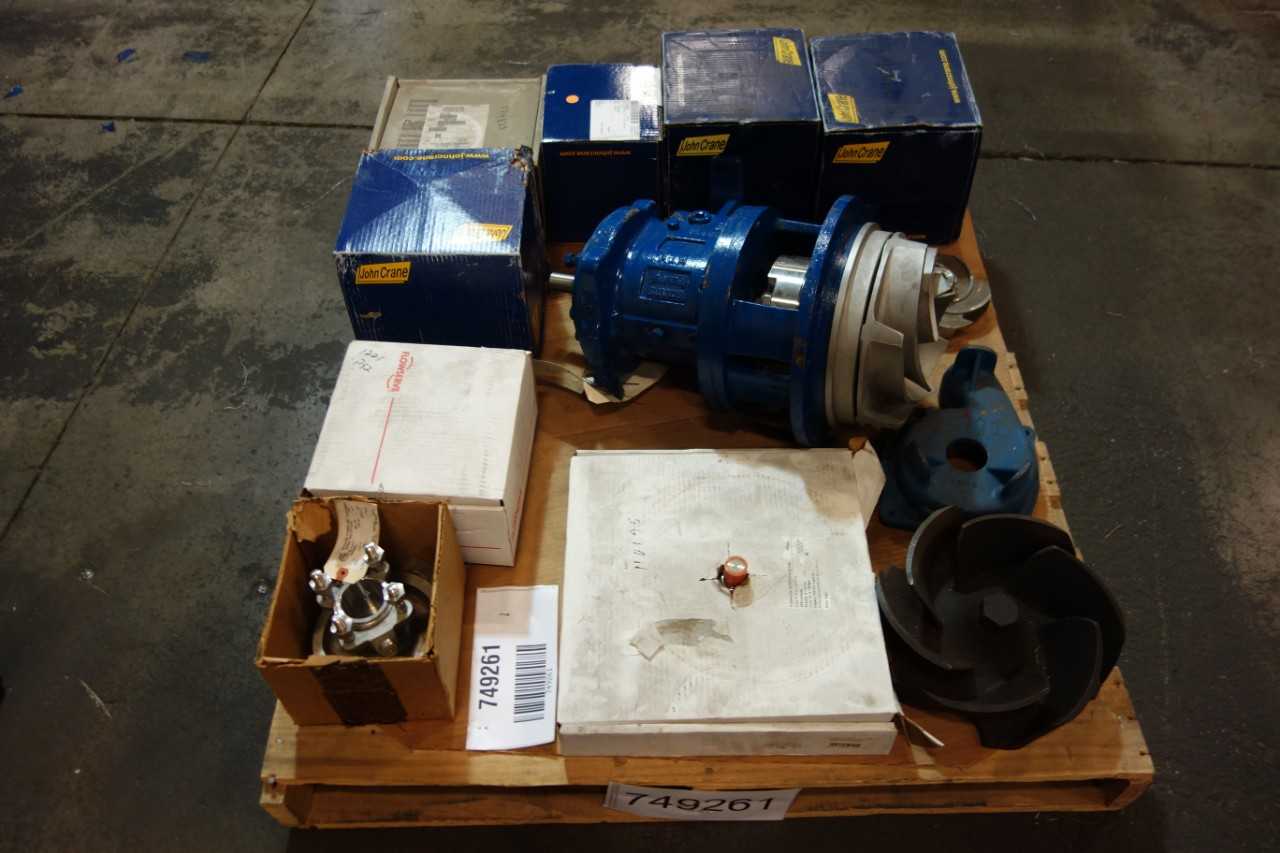 1 PALLET OF ASORTED PUMP REPLACEMENT PARTS & ACCESSORIES, CENTRIFUGAL PUMP- GOULDS, JOHN CRANE - CENTRIFUGAL PUMP