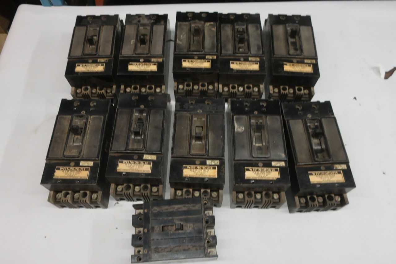 LOT OF 11 ASSORTED WESTINGHOUSE BREAKERS - CIRCUIT BREAKERS