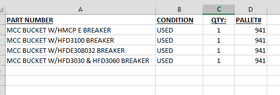 MCC buckets - MOTOR CONTROL CENTERS