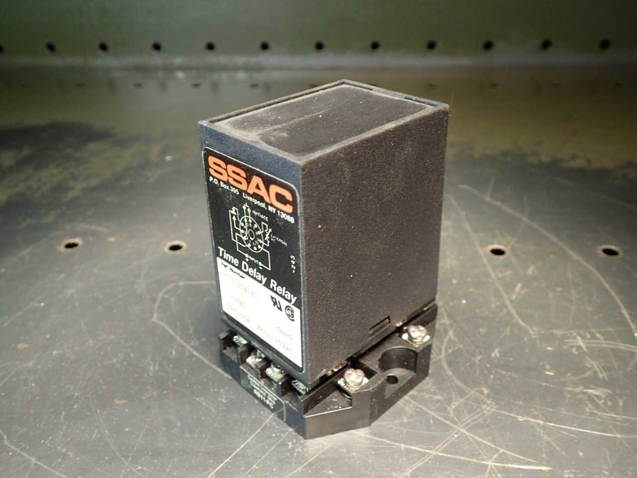SSAC TRB120A7Z1 Time Delay Relay 120 VAC RAT-10A w/ RB11-PC Pin Base - ELECTRICAL COMPONENTS