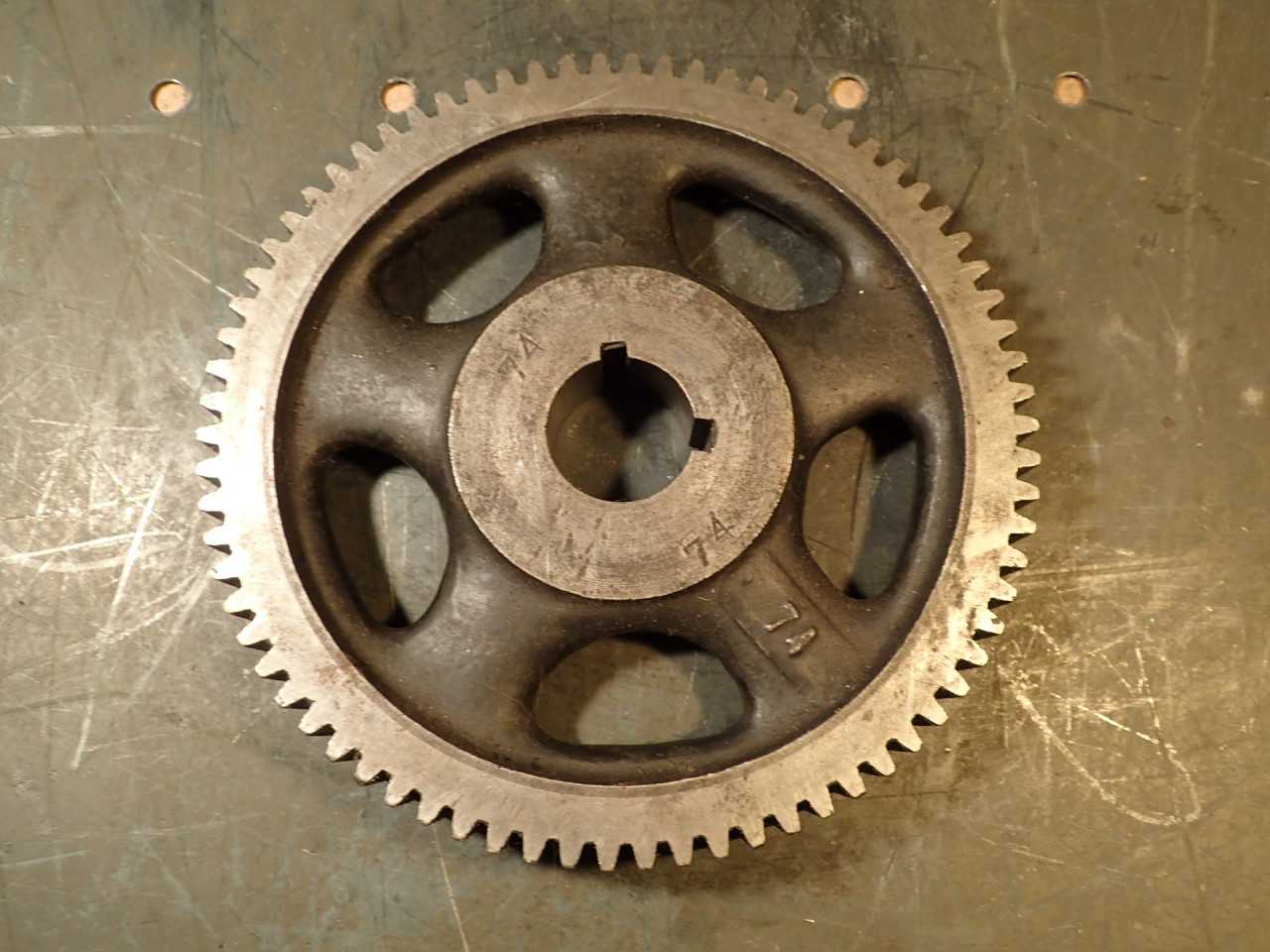 74-Tooth Lathe Change Gear: 6-5/16" OD, 1-1/8" Keyed Bore, 7/8" Thick - LATHE PARTS