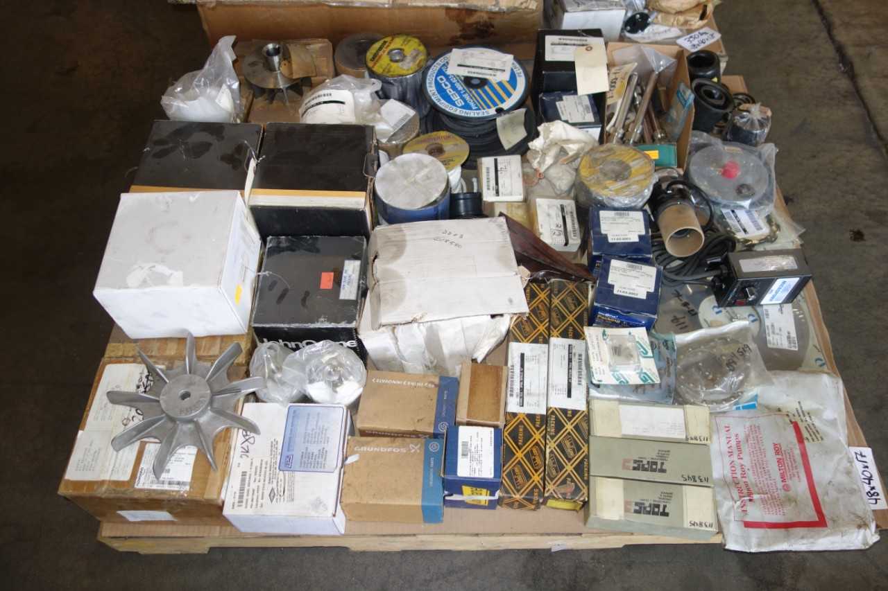 2 PALLETS OF PUMP REPLACEMENT PARTS, PACKING, IMPELLORS, OIL, BEARINGS - PUMPS