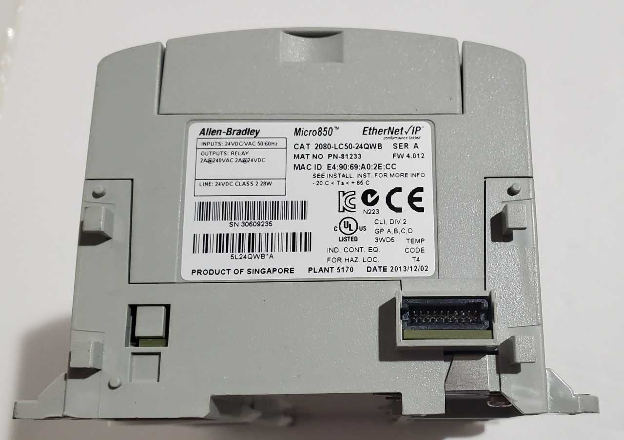 Allen Bradley Micro 850 2080-LC50-24QWB PLC - AUTOMATION & CONTROLS