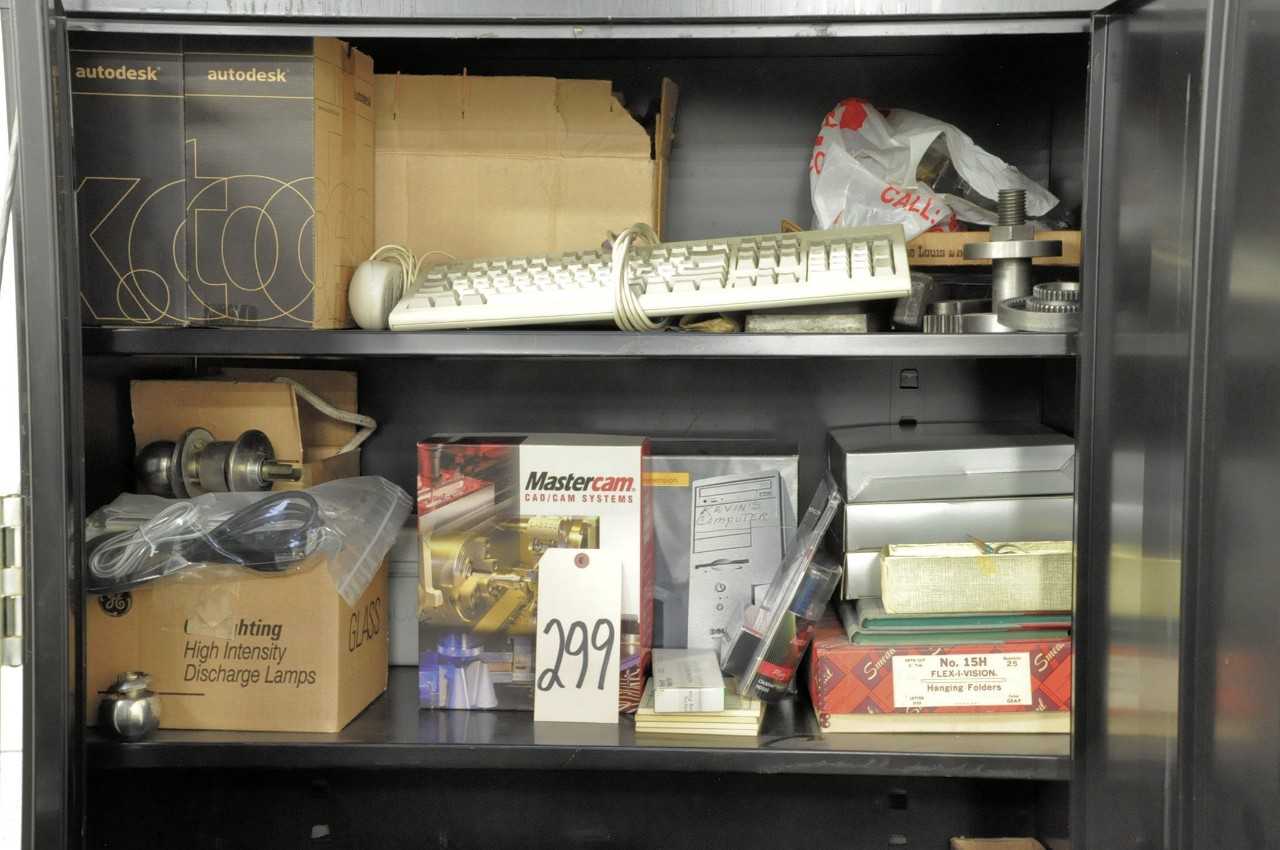 Lot Storage Cabinet with Misc Contents - INDUSTRIAL PARTS