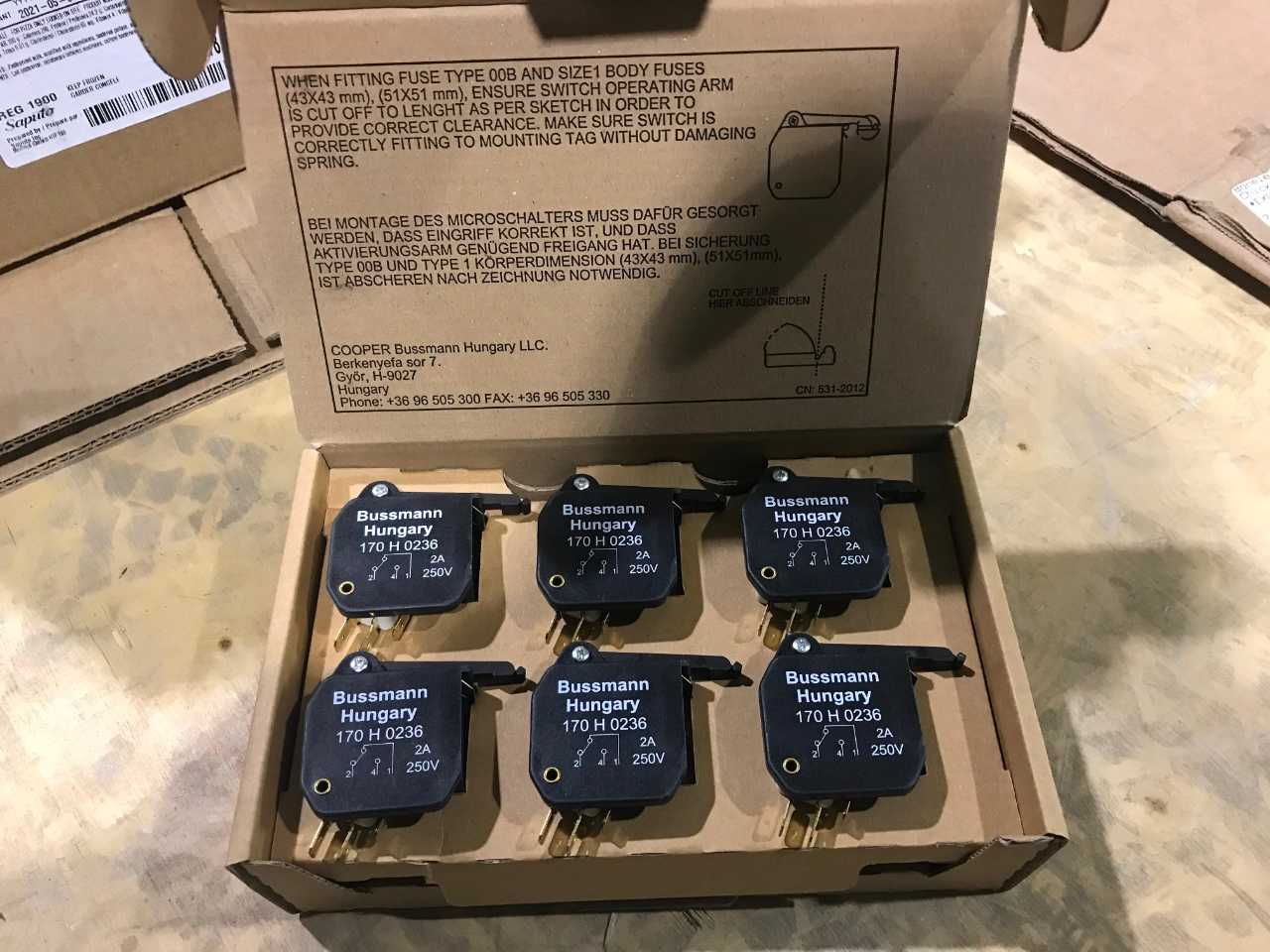 BUSSMANN MICRO SWITCHES 170H0236 (QTY 5X12=60) - ELECTRICAL COMPONENTS