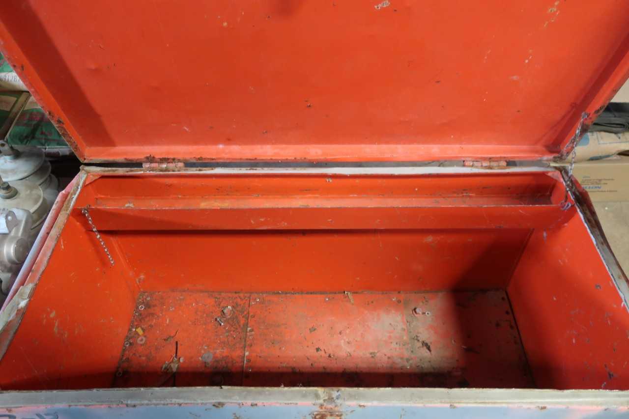 ORANGE WOODEN JOB BOX - TOOL STORAGE