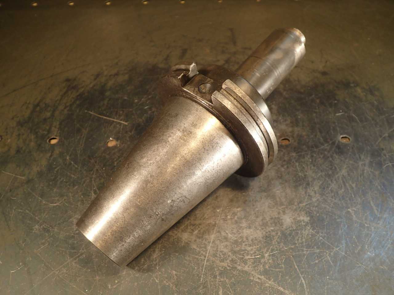 3/8" End Mill Tool Holder: 4-1/2" Projection, CAT-50 V-Flange Taper Shank - MACHINING ACCESSORIES & TOOLING