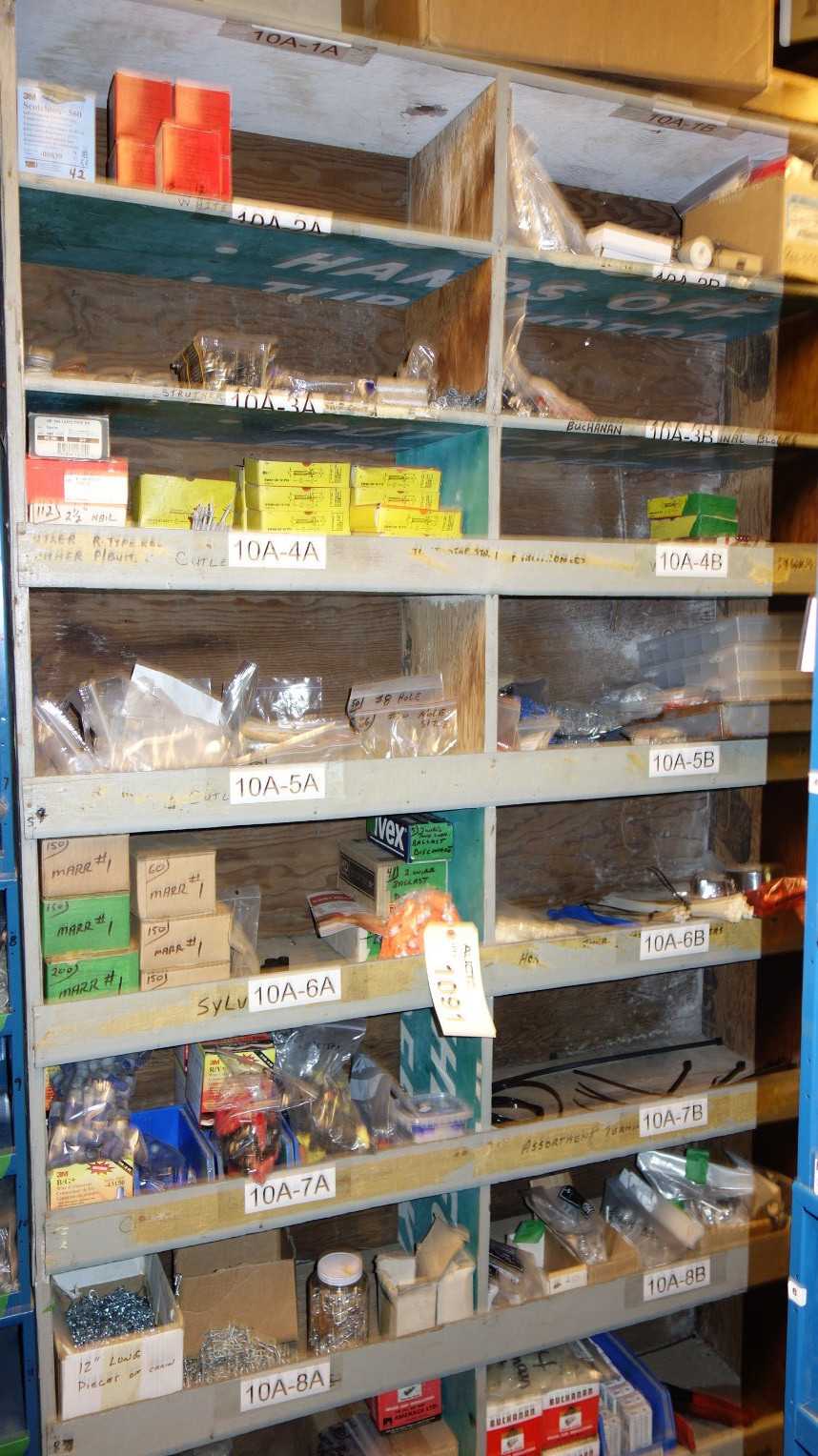 CONTENTS OF SHELF, ASSORTED ELECTRIC REPLACEMENT PARTS - ELECTRICAL COMPONENTS