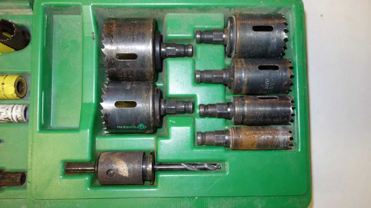LOT OF 6 ASSORTED GREENLEE HOLE SAW KITS - ELECTRIC POWER TOOLS
