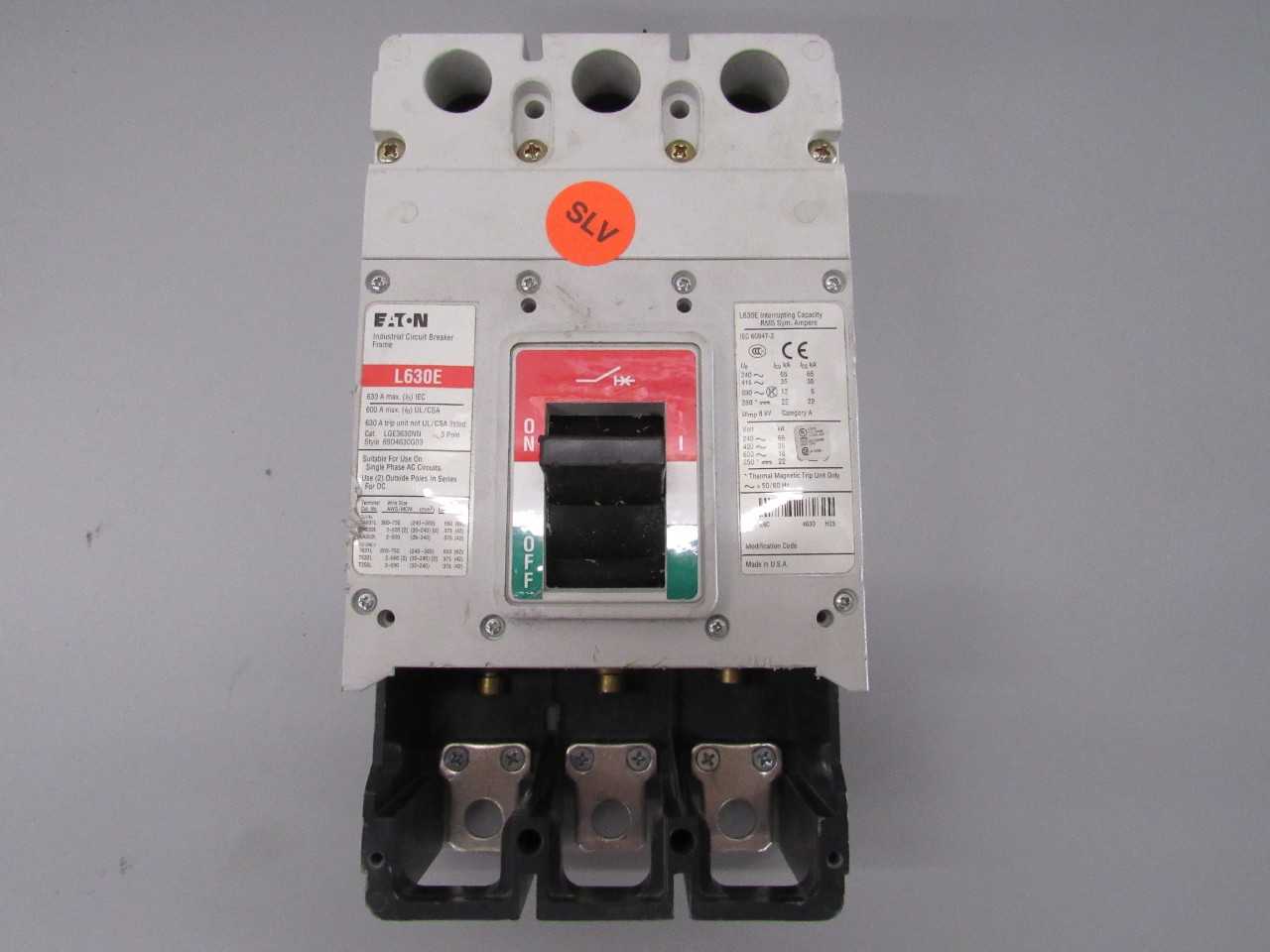 [SALVAGE - FOR PARTS ONLY] Eaton LGE3630NN MCCB 3P 630A - CIRCUIT BREAKERS