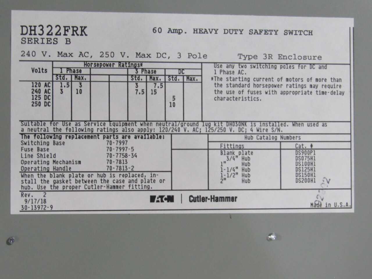 Eaton Safety Switches - SAFETY EQUIPMENT
