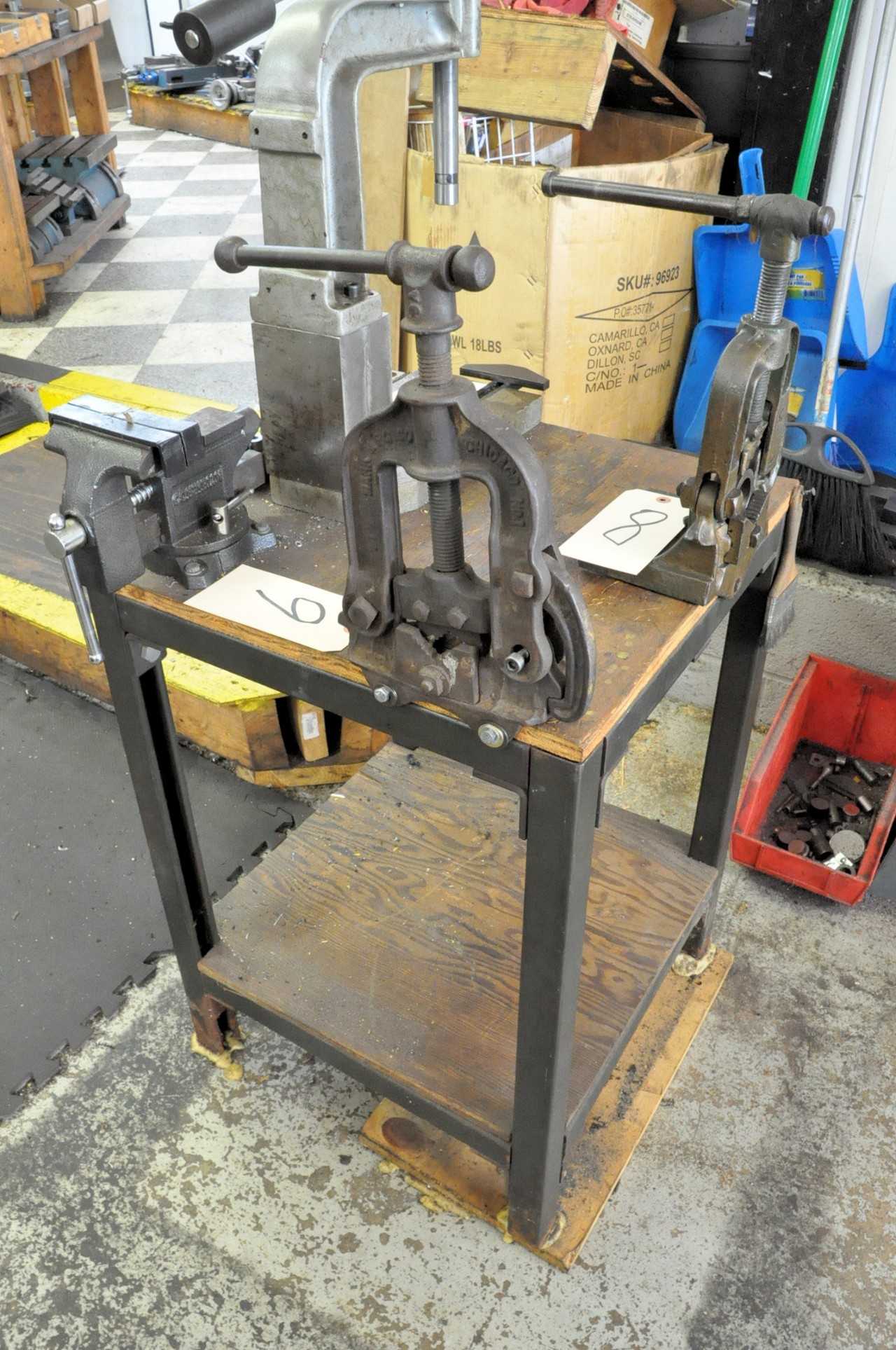 Mounted Bench Top Pipe Vise with 4 1/2" Bench Vise and Stand, (Loose Pipe Vise and Tapper Machine Not Included), (Not to Be Removed Until) - MISCELLANEOUS