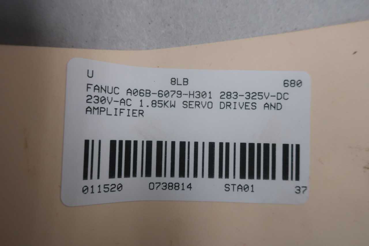 FANUC A06B-6079-H301 SERVO DRIVE 283-339V 230V-AC 1.85KW - SERVO