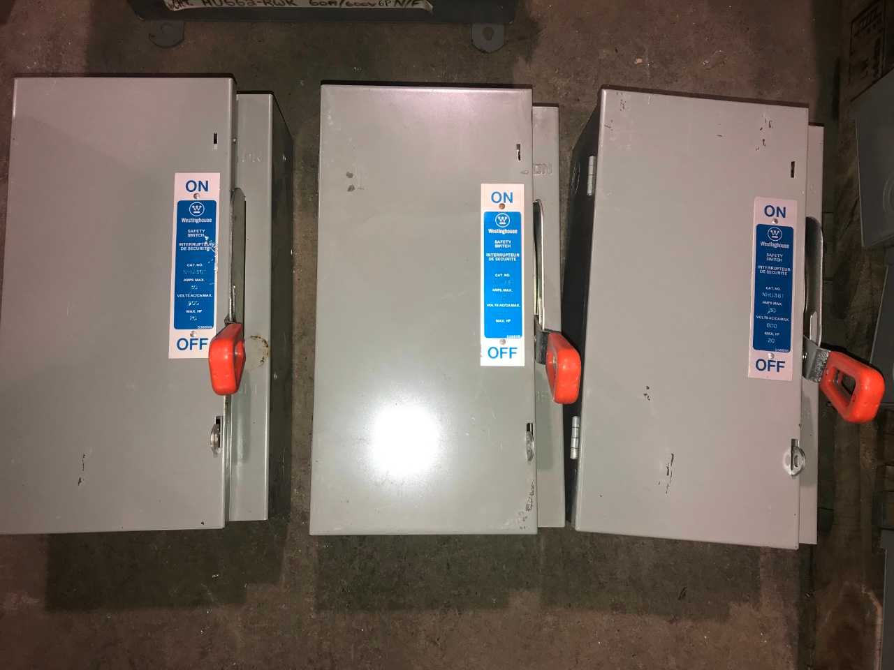 WESTINGHOUSE SAFETY SWITCHES (QTY 3) - SAFETY SWITCH WESTINGHOUSE SAFETY SWITCHES (QTY 3) - SAFETY SWITCH