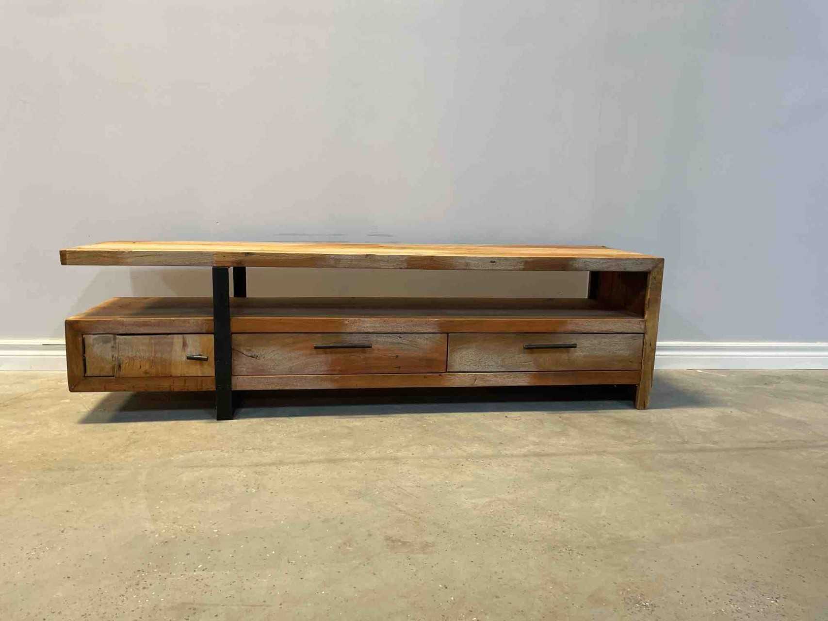 PASTORAL MEDIA UNIT DISTRESSED WOOD 63" X 16" X 18" - INDUSTRIAL PARTS