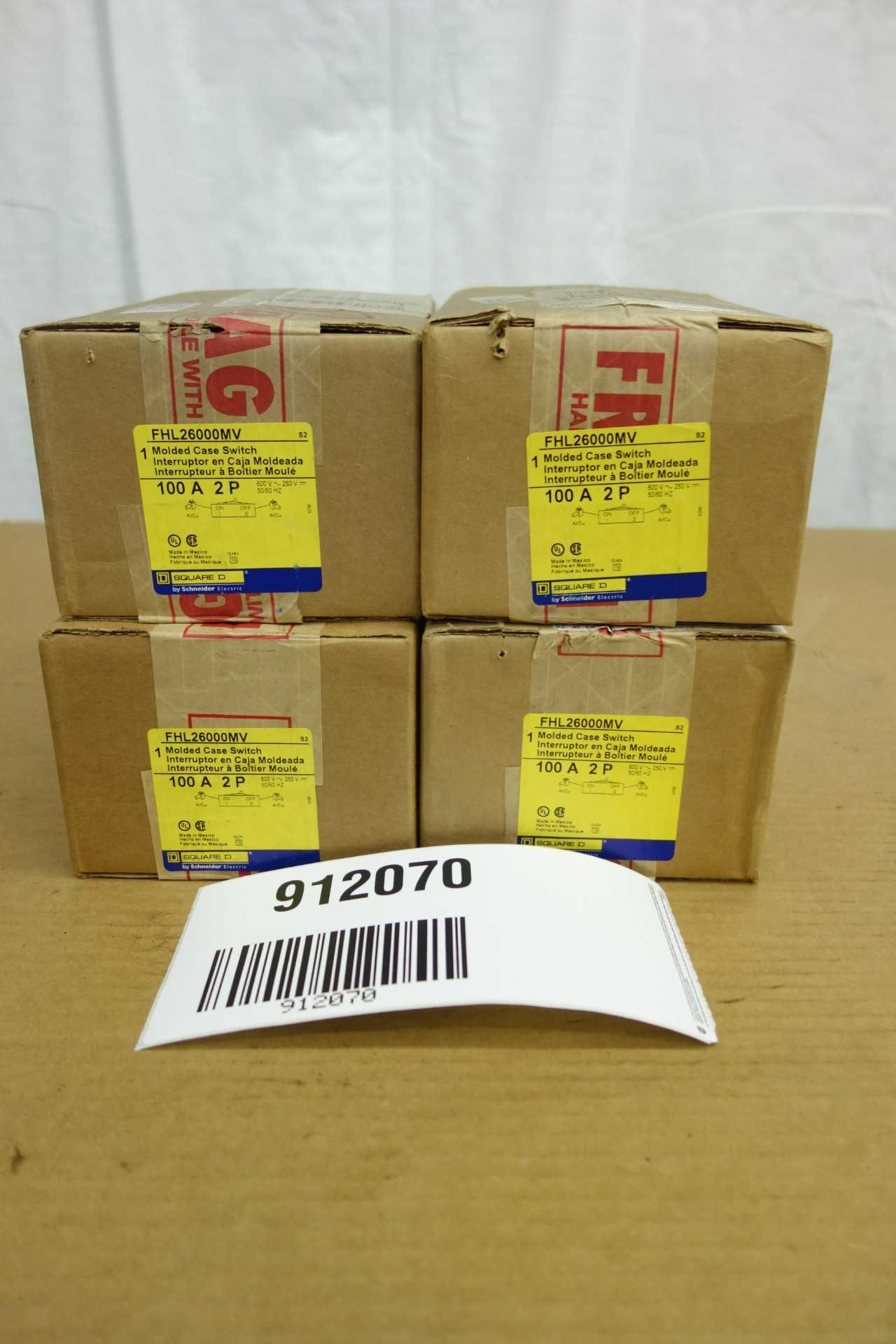 LOT OF 4 SQUARE D FHL2600MV MOLDED CASE SWITCHES - CIRCUIT BREAKERS