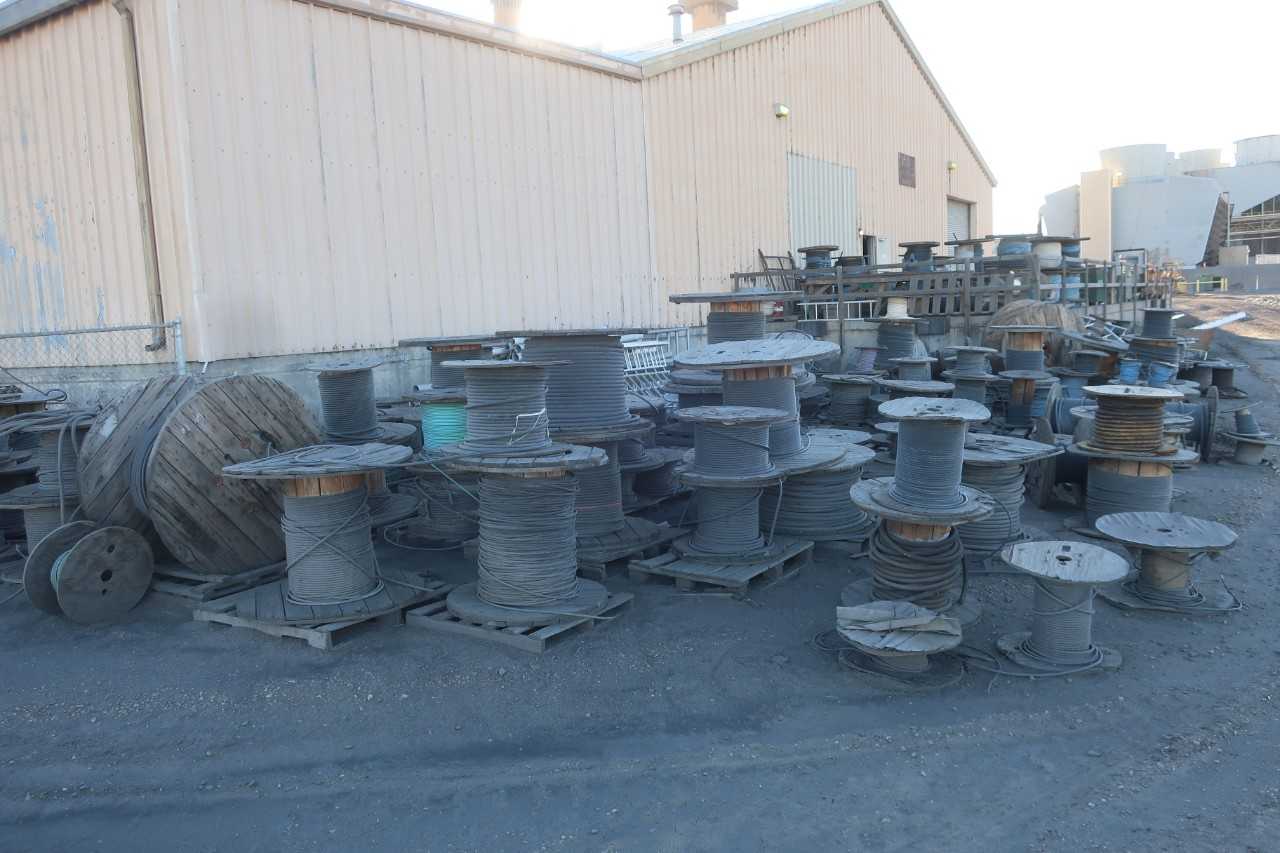 HUGE LOT OF ASSORTED SPOOLS OF WIRE (ALL WIRE ON GROUND LEVEL) - ELECTRICAL PARTS