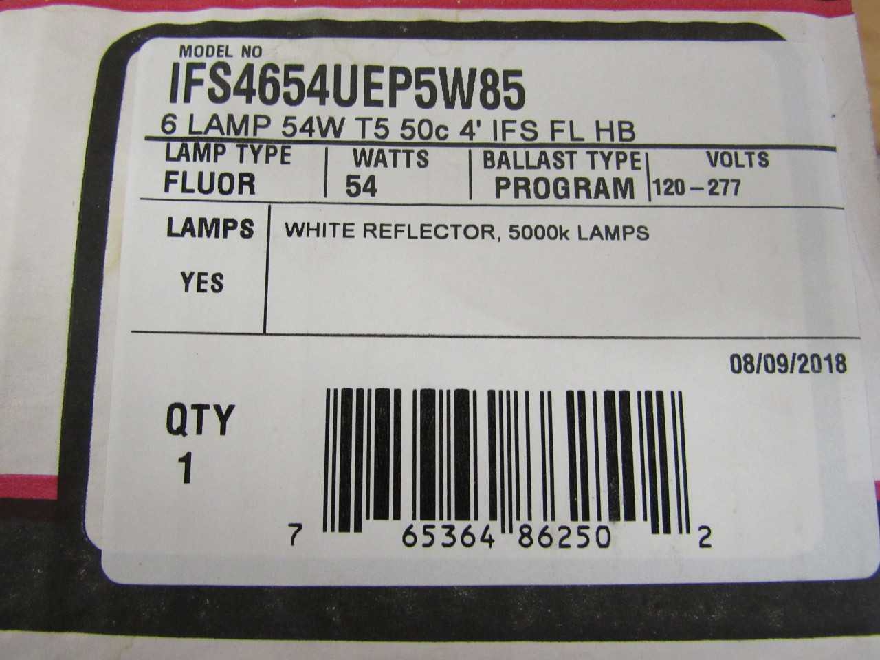 Atlas IFS4654UEP5W85 Lighting Fixture Fluor 120-277VAC 54 Watts - LIGHTING