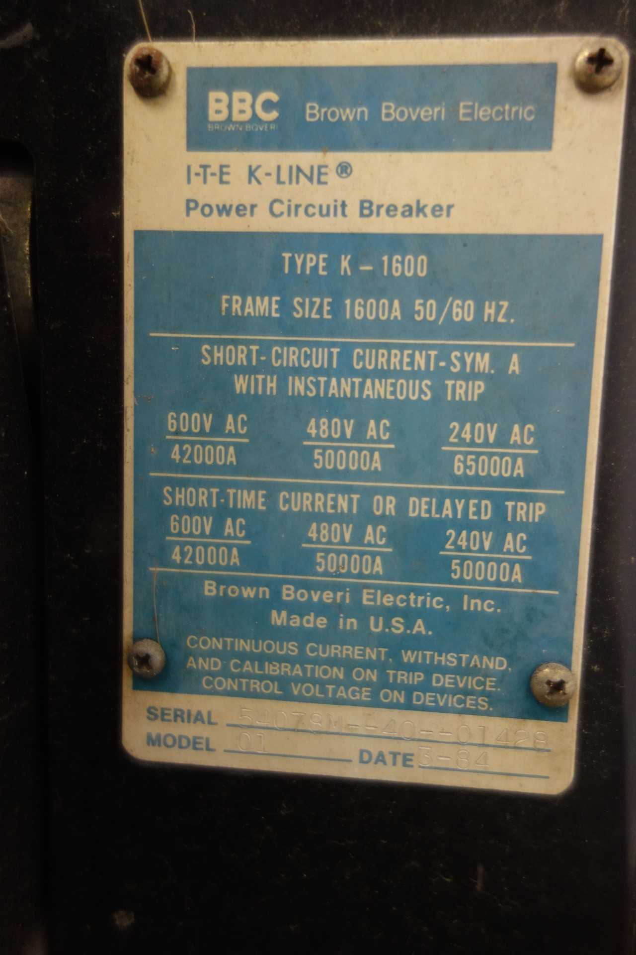 2 PALLETS OF BBC TYPE K POWER CIRCUIT BREAKERS - CIRCUIT BREAKERS