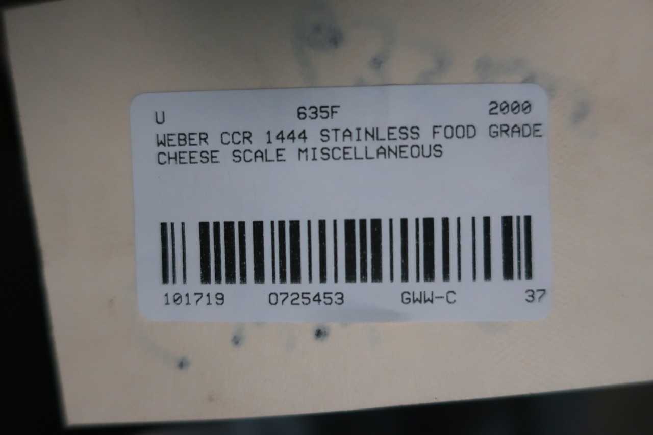 WEBER CCR 1444 STAINLESS FOOD GRADE CHEESE SCALE MISCELLANEOUS - FOOD & BEVERAGE
