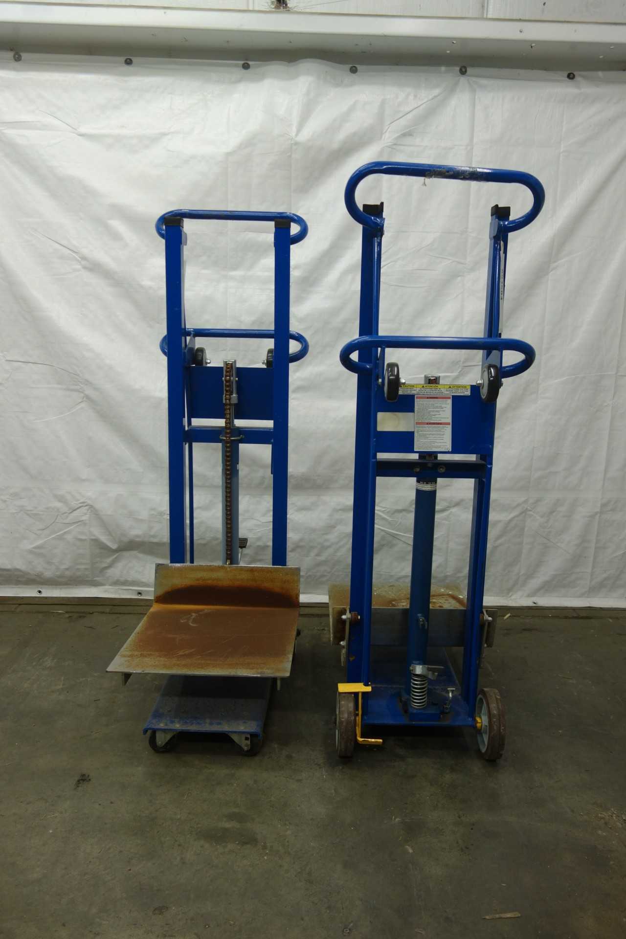 LOT OF 2 VESTIL HYDRA MANUAL LIFT CART - ROLLING CARTS
