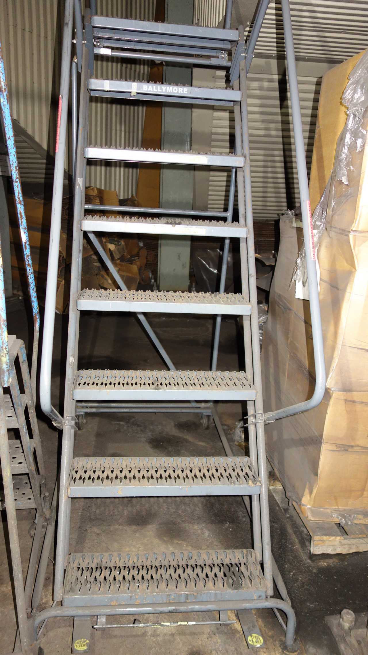 LOT OF 2 ROLLING STEP LADDERS - MATERIAL HANDLING