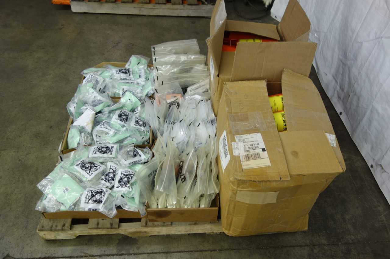 PALLET OF BABBIT CHAIN WHEEL REPLACEMENT PARTS - LIFTING EQUIPMENT