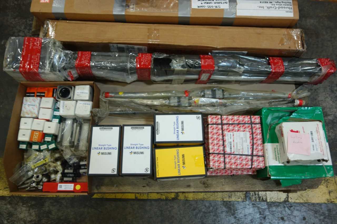 PALLET OF LINEAR BEARINGS RAIL GUIDES - BEARINGS