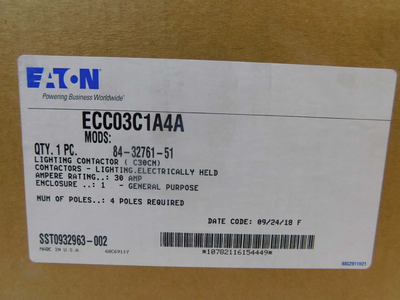 Quantity of 8x ECC03C1A4A Enclosed Contactors - CONTACTORS Quantity of 8x ECC03C1A4A Enclosed Contactors - CONTACTORS