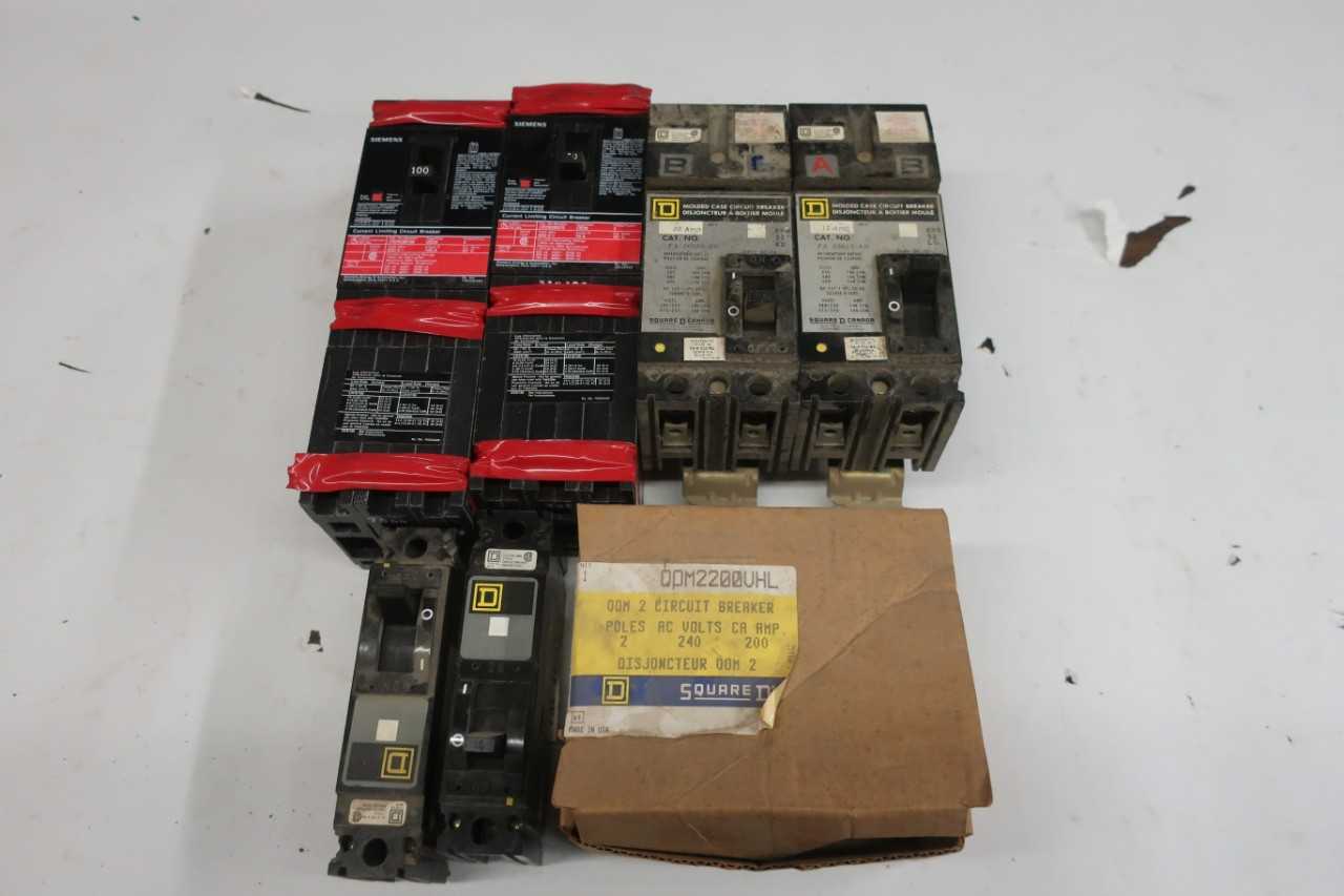 LOT OF 7 ASSORTED CIRCUIT BREAKERS - CIRCUIT BREAKERS