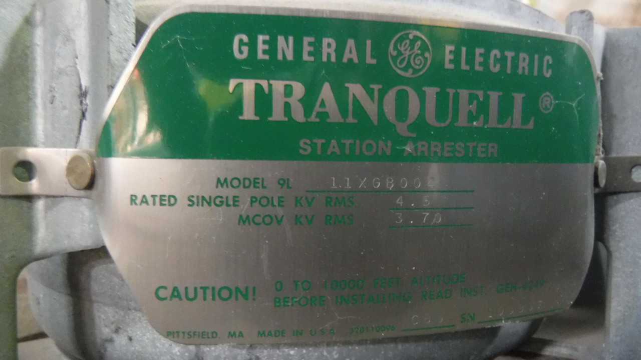 Lot of 10 GE Tranquell Station Arresters - AUTOMATION & CONTROLS