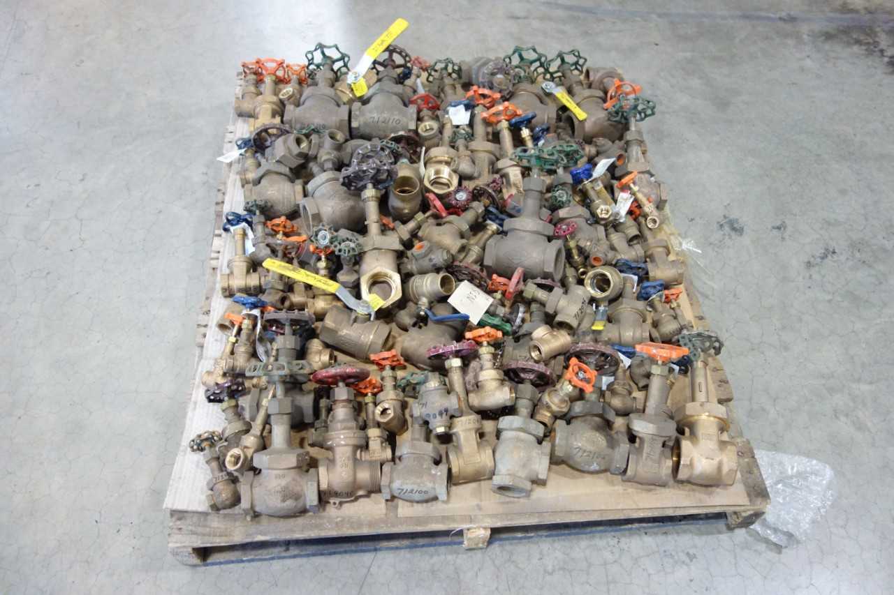 1 PALLET OF ASSORTED BRASS VALVES - VALVES