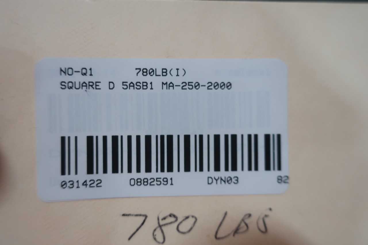 SQUARE D 5ASB1 MA-250-2000 MAGNUM VACUUM POWER BREAKER - CIRCUIT BREAKERS