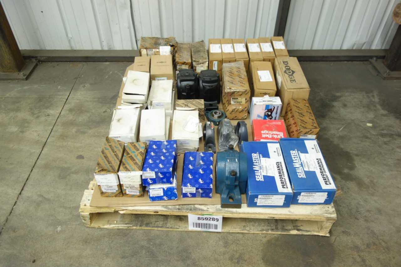 PALLET OF ASSORTED PILLOW BLOCK BEARINGS AND HOUSINGS - BEARINGS