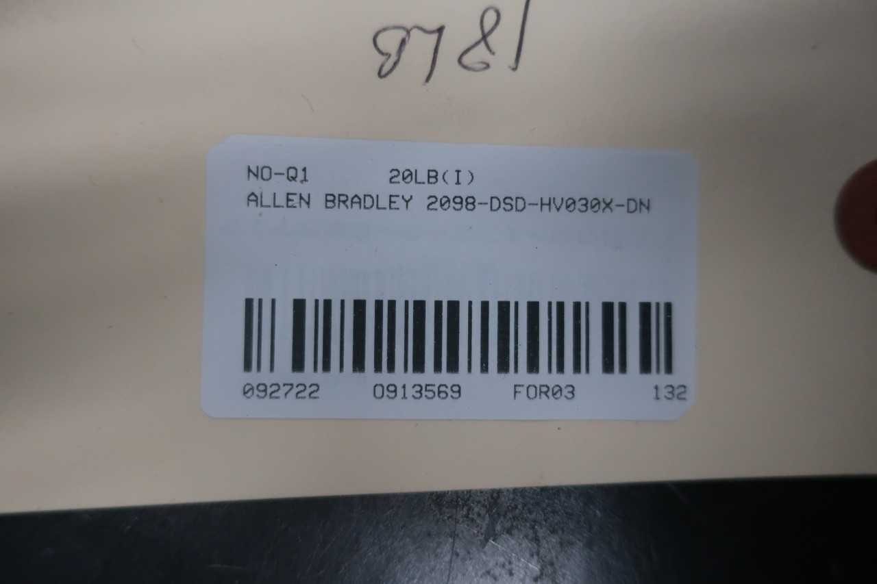 ALLEN BRADLEY 2098-DSD-HV030X-DN ULTRA3000I 0-400HZ 230/460V-AC 230/460V-AC 3PH SERVO DRIVES AND AMPLIFIER - SERVO