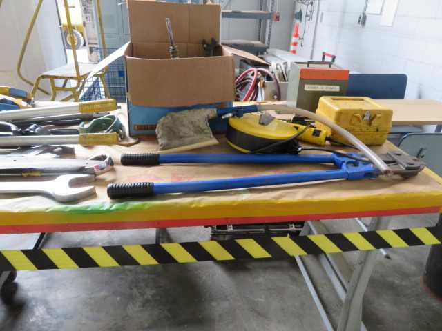 Aluminum Cart on Wheels and Contents - MISCELLANEOUS