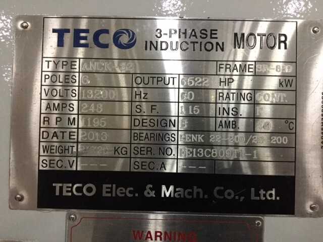 Teco Westinghouse ANCK-S2 13200V-AC 6522HP Electic Motor - ELECTRIC MOTORS
