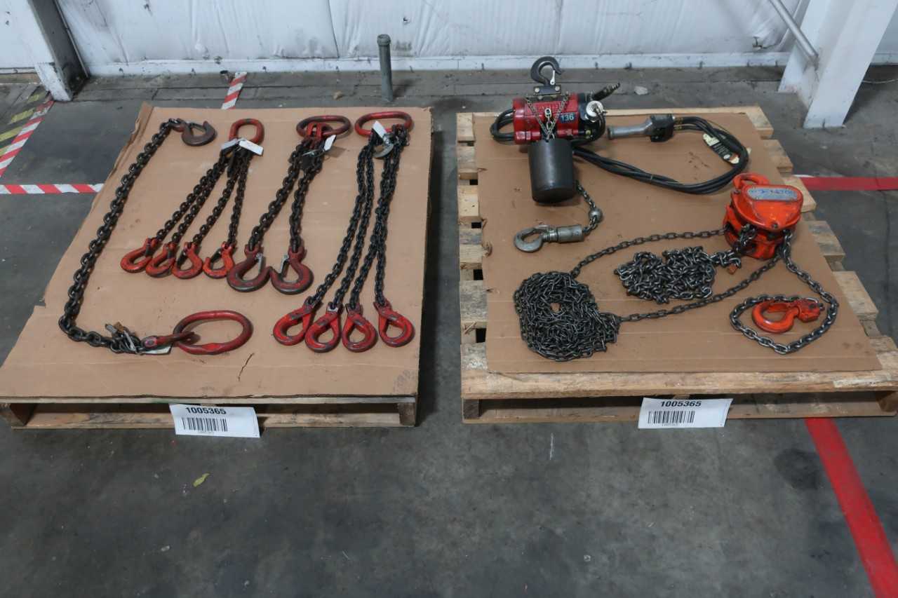 2 PALLETS OF ASSORTED HOISTING AND RIGGING - LIFTING EQUIPMENT