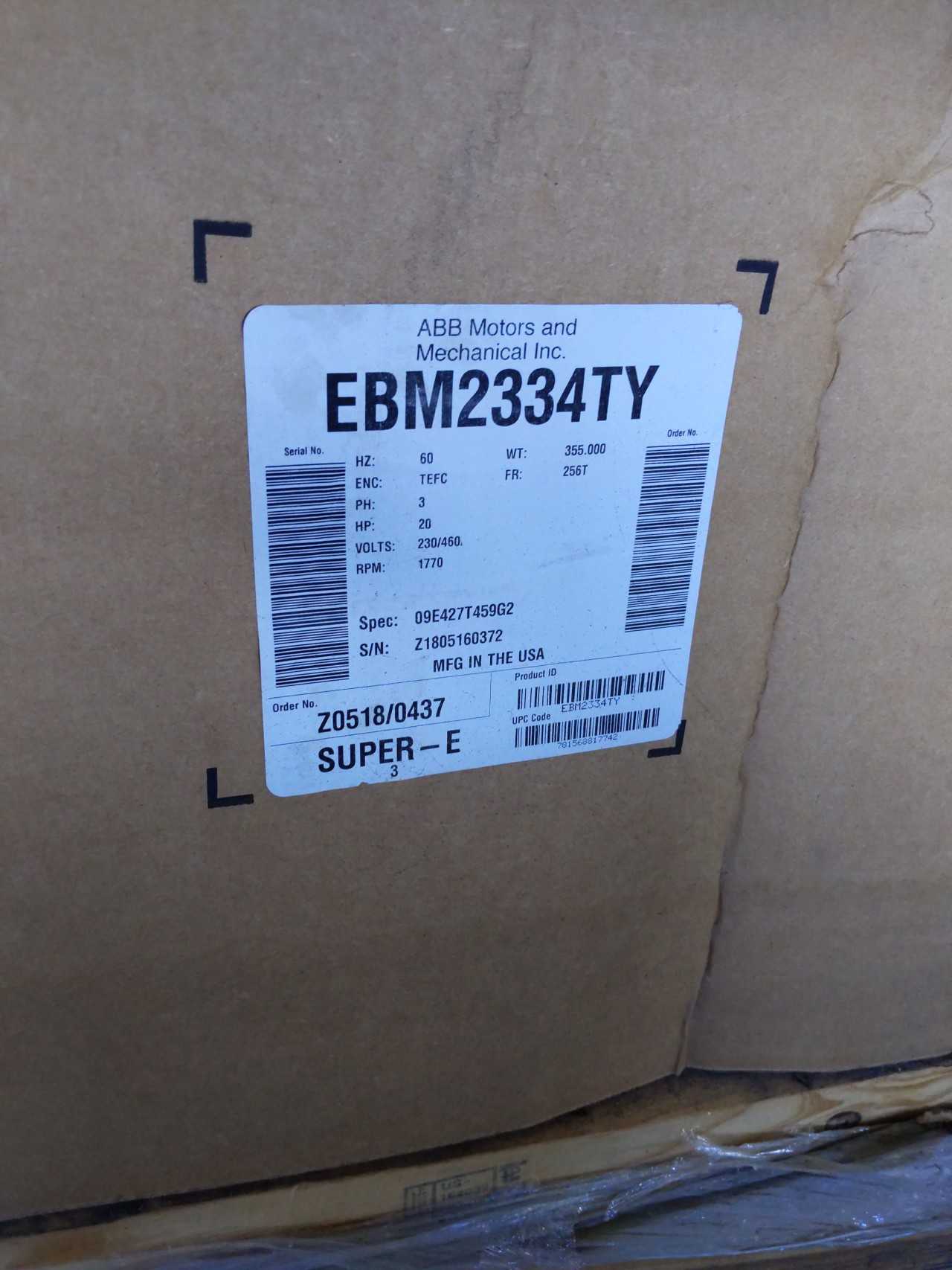 Baldor Electric 20HP Motor - ELECTRIC MOTORS