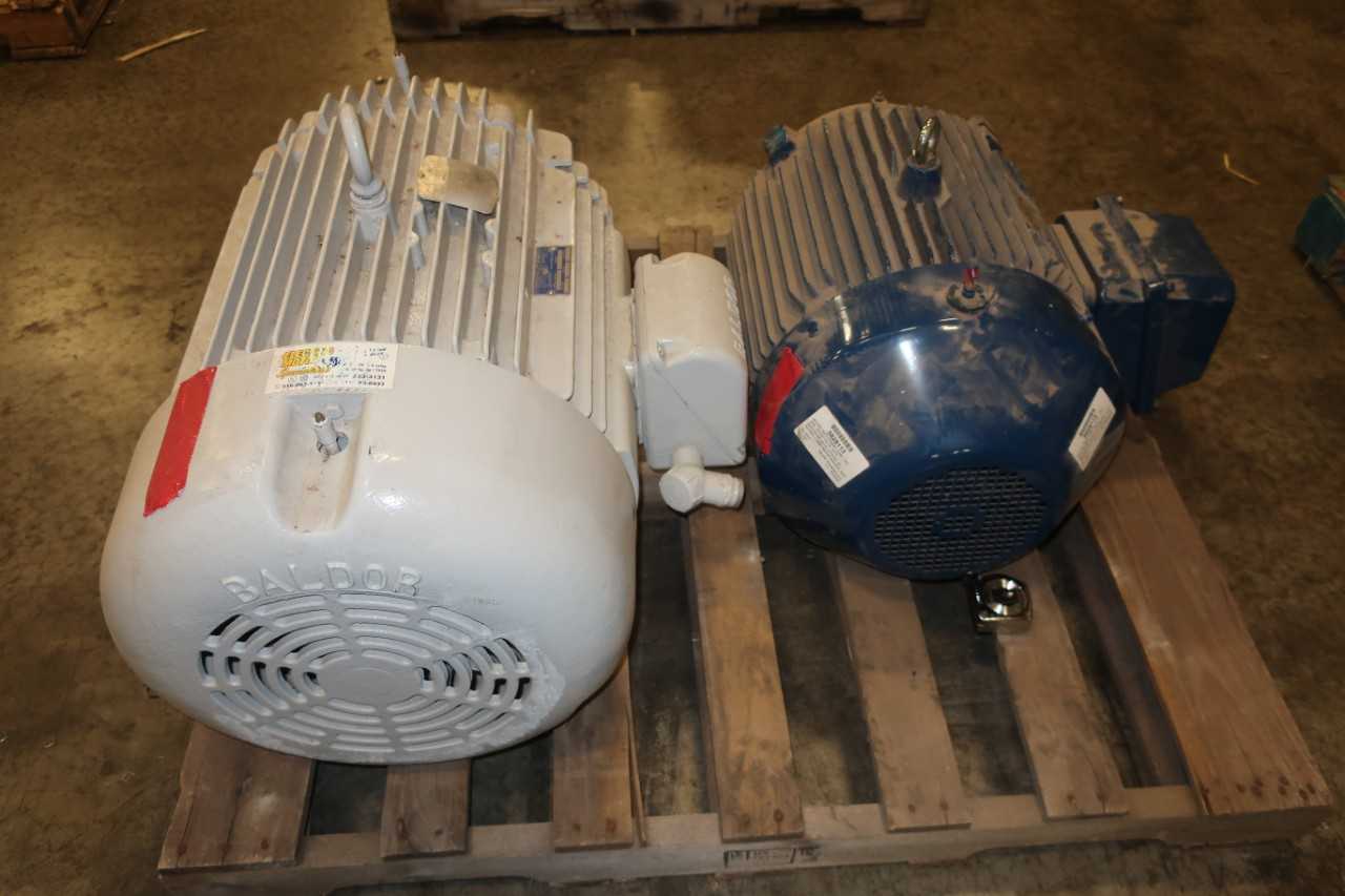 LOT OF 2 ASSORTED INDUCTION MOTORS - ELECTRIC MOTORS