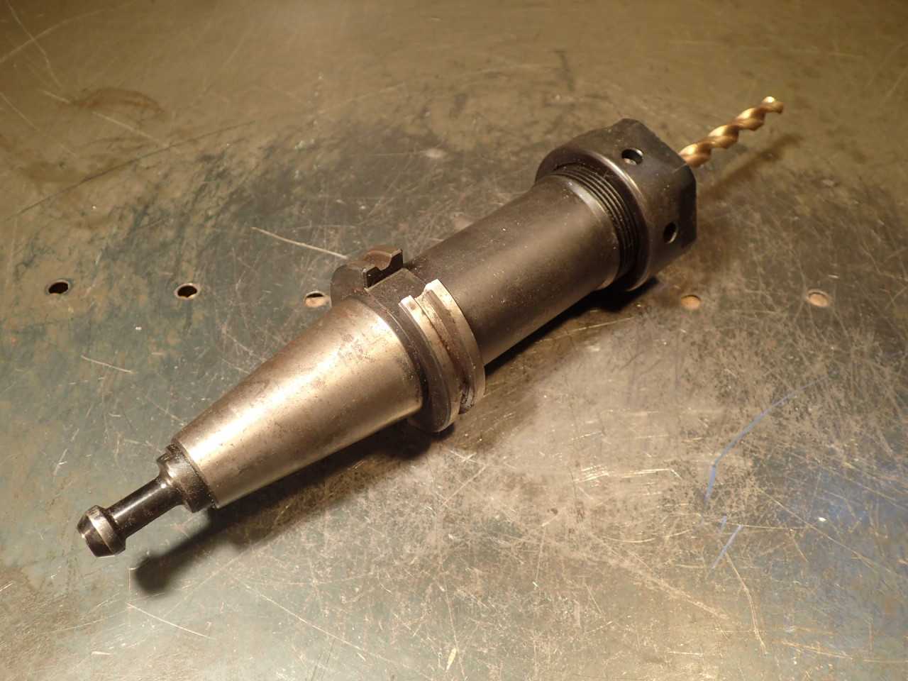 Parlec C40-10SC5 TG-100 Collet Chuck: 5" Extension, CAT-40 V-Flange Taper Shank - MACHINING ACCESSORIES & TOOLING