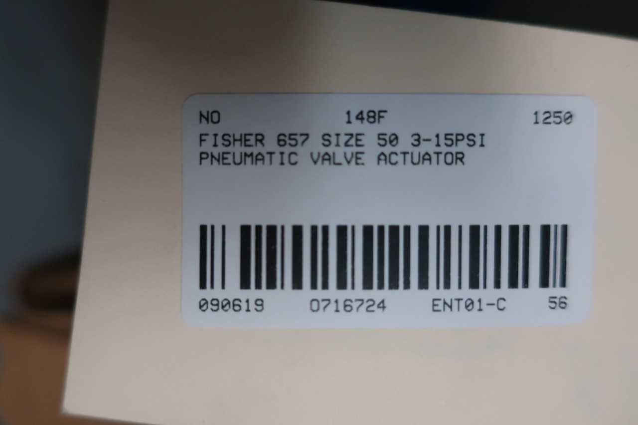 FISHER 657 SIZE 50 3-15PSI PNEUMATIC VALVE ACTUATOR - VALVES