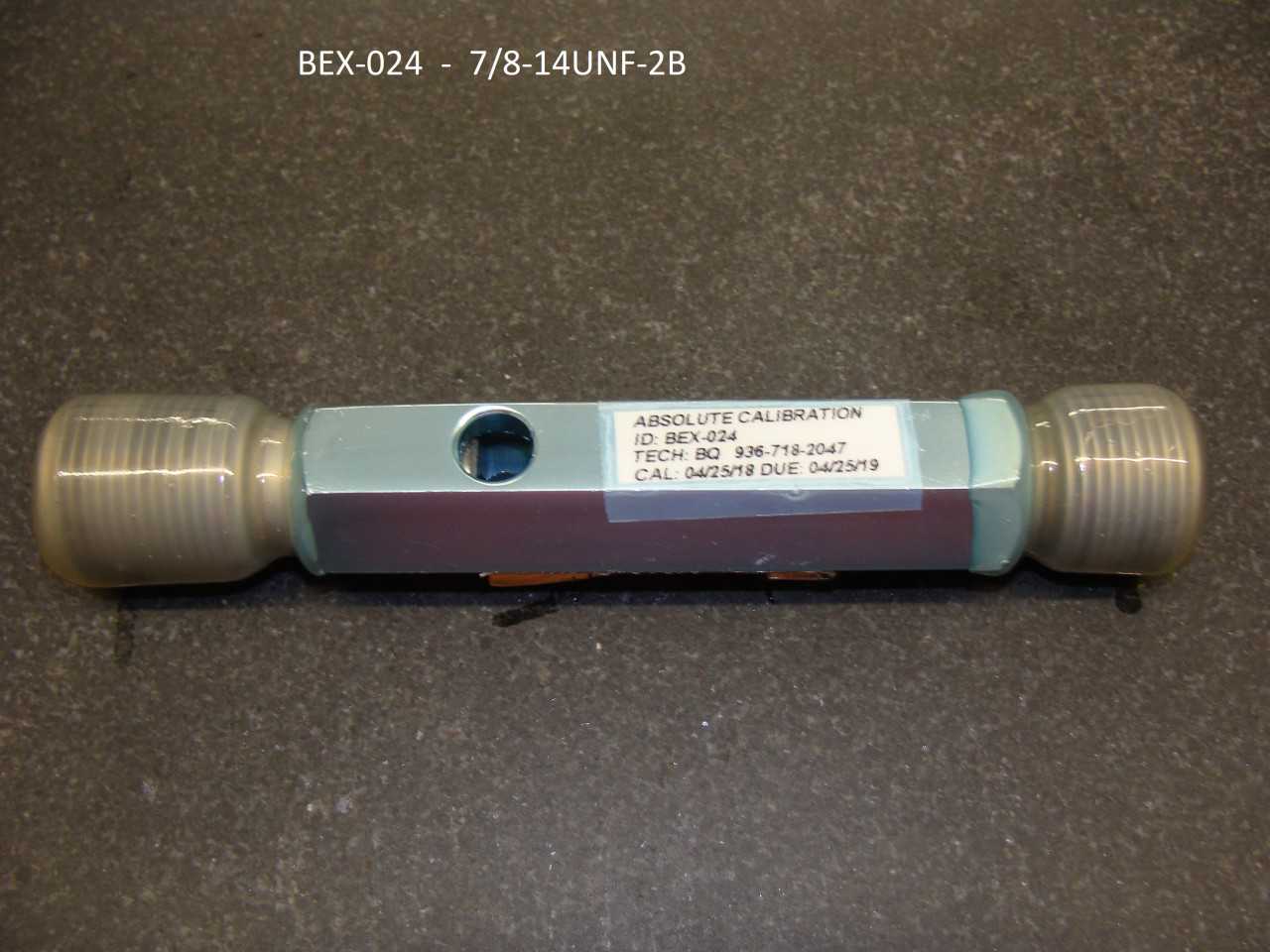 VERMONT 7/8''-14 UNF-2B GO/ NO GO THREAD GAGE - MACHINING EQUIPMENT