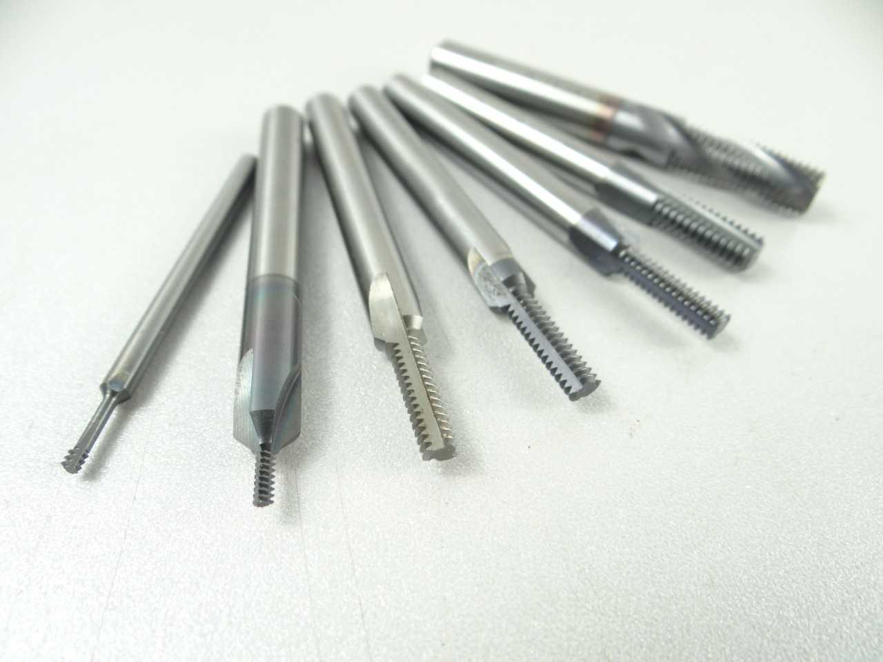 Lot of 7 NICE Assorted Solid Carbide Thread Mills - MACHINING ACCESSORIES & TOOLING