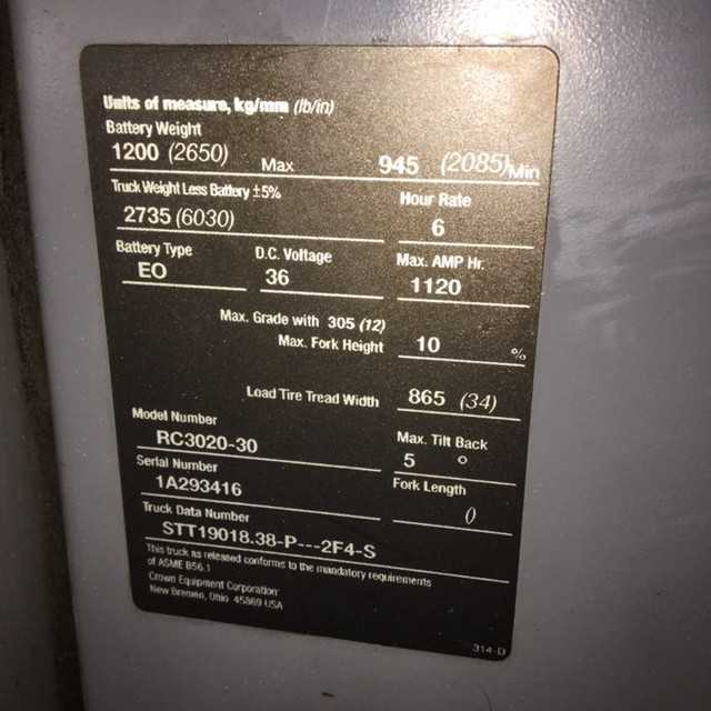 2005 Crown RC3020-30 standup counterbalance, Lemoyne, PA - FORKLIFTS