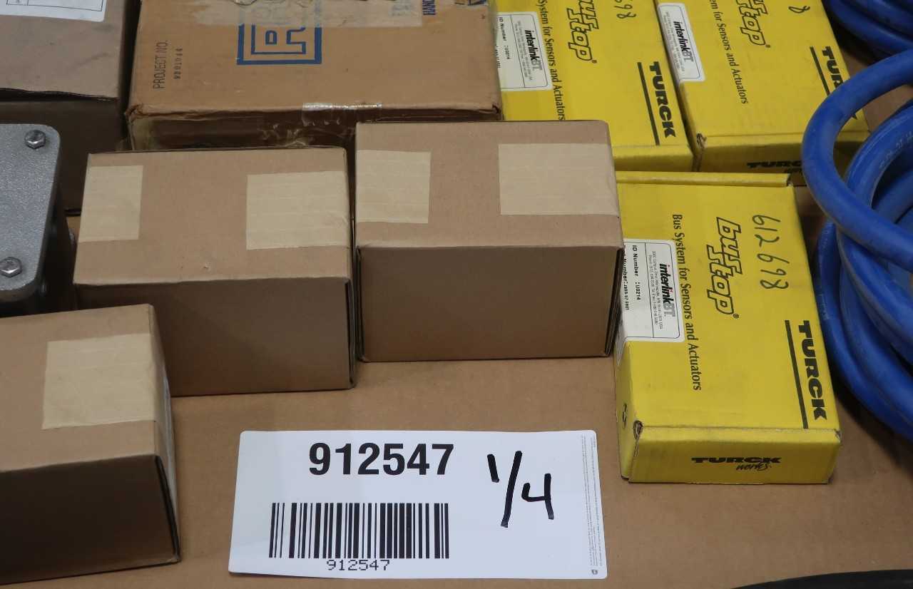 4 PALLETS OF ASSORTED MISCELLANEOUS INDUSTRIAL SURPLUS - ELECTRICAL COMPONENTS