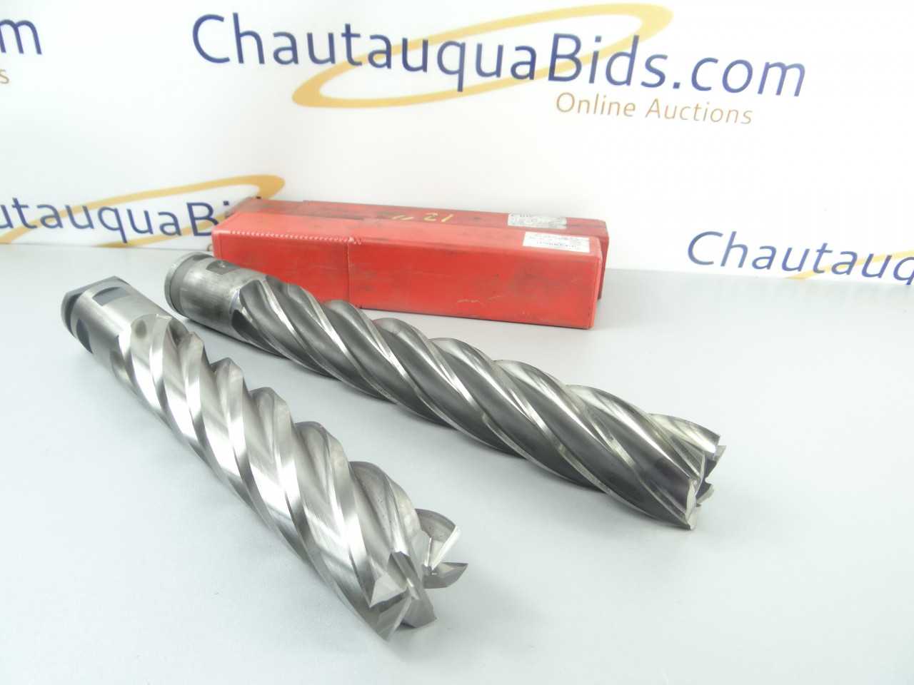 Pair of Heavy Duty HTC HSS 6 Flute Extra Length End Mills - MACHINING ACCESSORIES & TOOLING